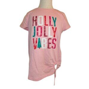 NEW Evsie Holly Jolly Vibes Short Sleeve Christmas Graphic Tee Shirt Top Tee XS